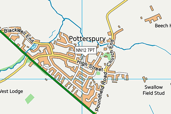NN12 7PT map - OS VectorMap District (Ordnance Survey)