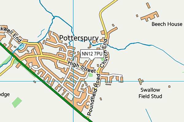 NN12 7PU map - OS VectorMap District (Ordnance Survey)