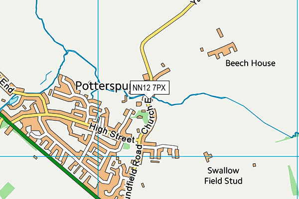 NN12 7PX map - OS VectorMap District (Ordnance Survey)