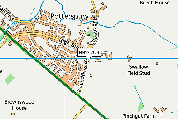 NN12 7QB map - OS VectorMap District (Ordnance Survey)
