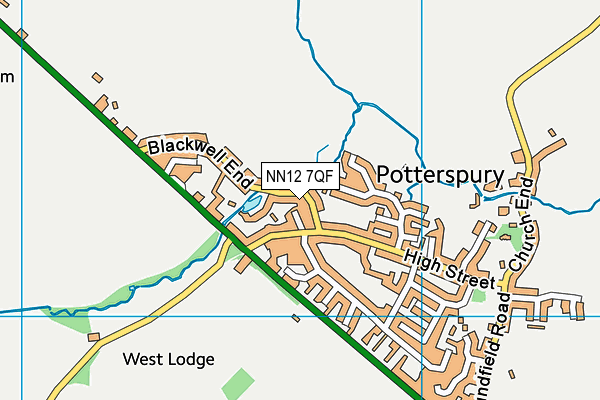 NN12 7QF map - OS VectorMap District (Ordnance Survey)