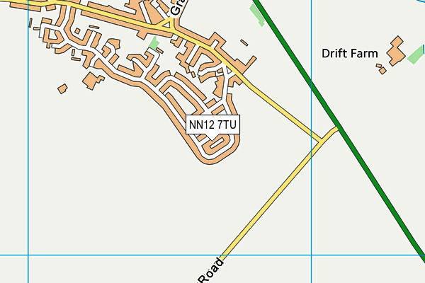 NN12 7TU map - OS VectorMap District (Ordnance Survey)