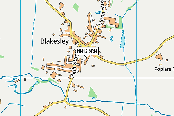 Blakesley Playing Fields map (NN12 8RN) - OS VectorMap District (Ordnance Survey)