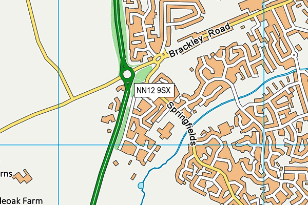 NN12 9SX map - OS VectorMap District (Ordnance Survey)
