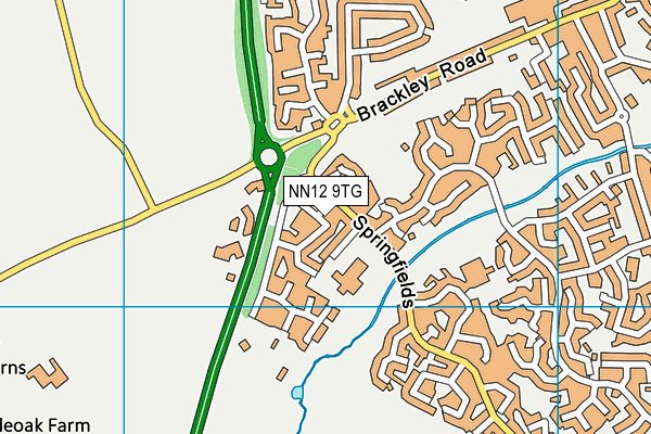 NN12 9TG map - OS VectorMap District (Ordnance Survey)