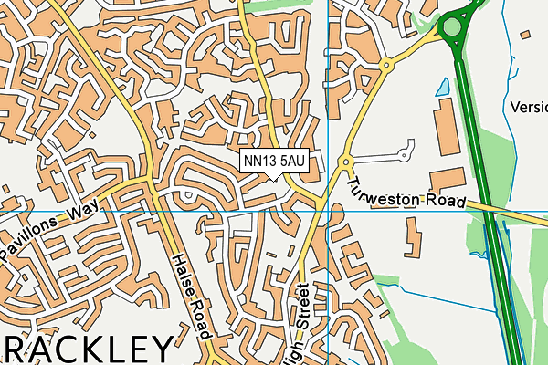 NN13 5AU map - OS VectorMap District (Ordnance Survey)