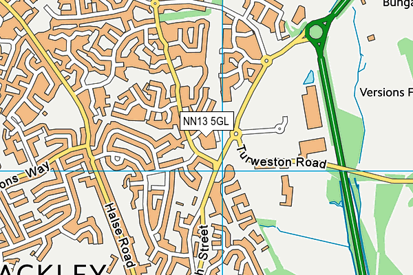 NN13 5GL map - OS VectorMap District (Ordnance Survey)