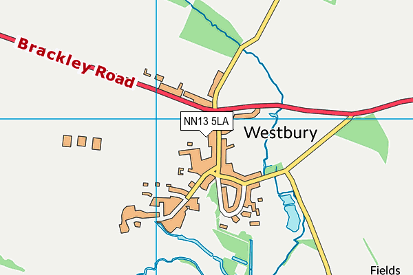 Westbury Playing Fields map (NN13 5LA) - OS VectorMap District (Ordnance Survey)