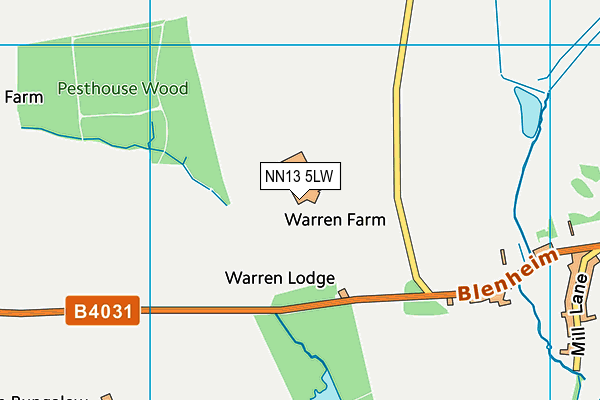 NN13 5LW map - OS VectorMap District (Ordnance Survey)