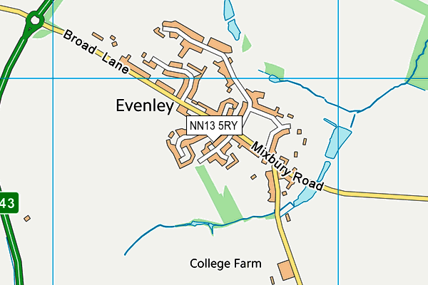 NN13 5RY map - OS VectorMap District (Ordnance Survey)