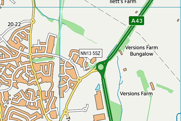 NN13 5SZ map - OS VectorMap District (Ordnance Survey)