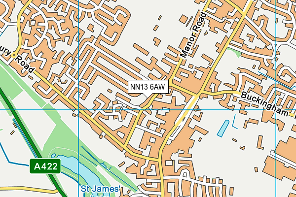 NN13 6AW map - OS VectorMap District (Ordnance Survey)
