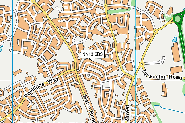 NN13 6BS map - OS VectorMap District (Ordnance Survey)