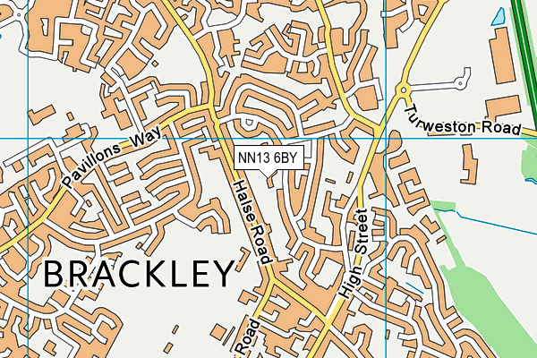 NN13 6BY map - OS VectorMap District (Ordnance Survey)