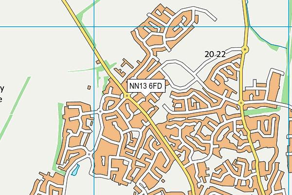 NN13 6FD map - OS VectorMap District (Ordnance Survey)
