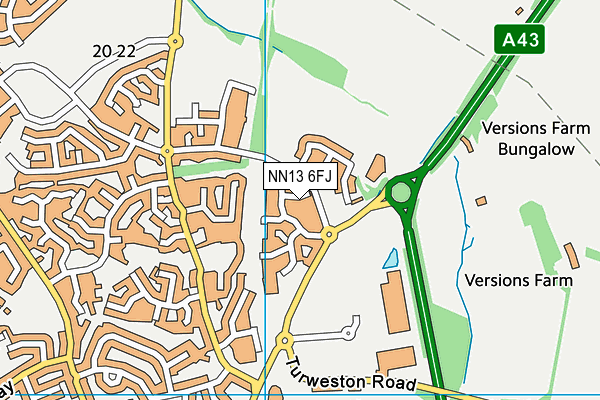 NN13 6FJ map - OS VectorMap District (Ordnance Survey)