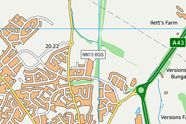 NN13 6GS map - OS VectorMap District (Ordnance Survey)