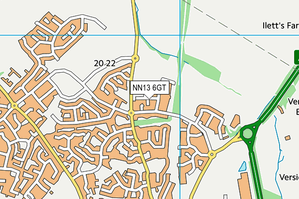 NN13 6GT map - OS VectorMap District (Ordnance Survey)