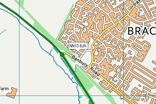 NN13 6JA map - OS VectorMap District (Ordnance Survey)