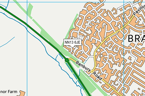 NN13 6JE map - OS VectorMap District (Ordnance Survey)