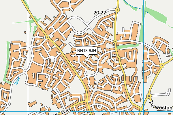 NN13 6JH map - OS VectorMap District (Ordnance Survey)