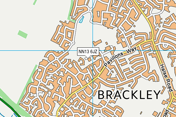 NN13 6JZ map - OS VectorMap District (Ordnance Survey)