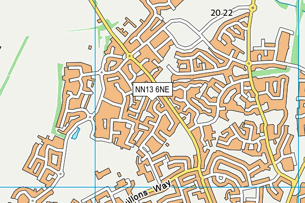 NN13 6NE map - OS VectorMap District (Ordnance Survey)