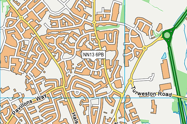 NN13 6PB map - OS VectorMap District (Ordnance Survey)