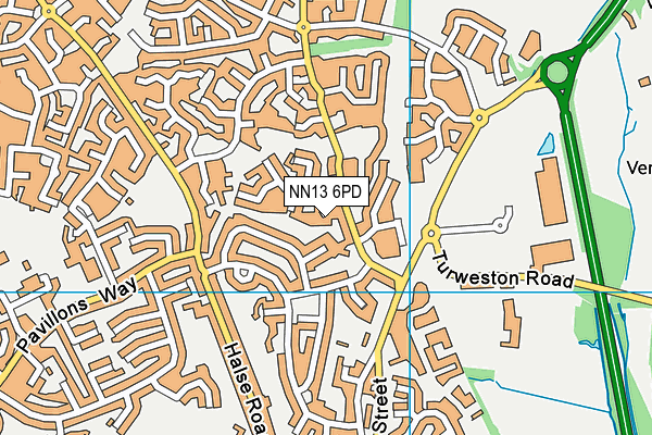 NN13 6PD map - OS VectorMap District (Ordnance Survey)