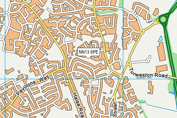 NN13 6PE map - OS VectorMap District (Ordnance Survey)