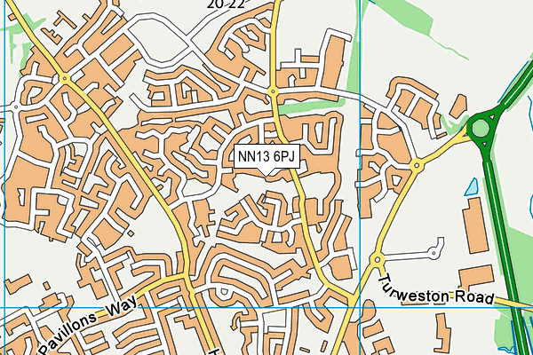NN13 6PJ map - OS VectorMap District (Ordnance Survey)