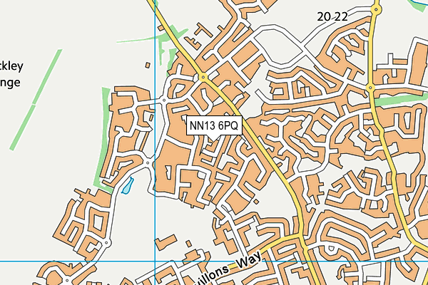 NN13 6PQ map - OS VectorMap District (Ordnance Survey)
