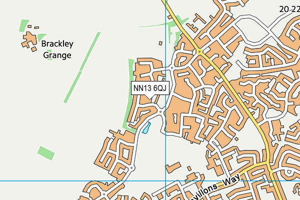NN13 6QJ map - OS VectorMap District (Ordnance Survey)