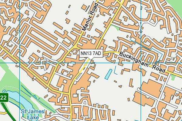 NN13 7AD map - OS VectorMap District (Ordnance Survey)