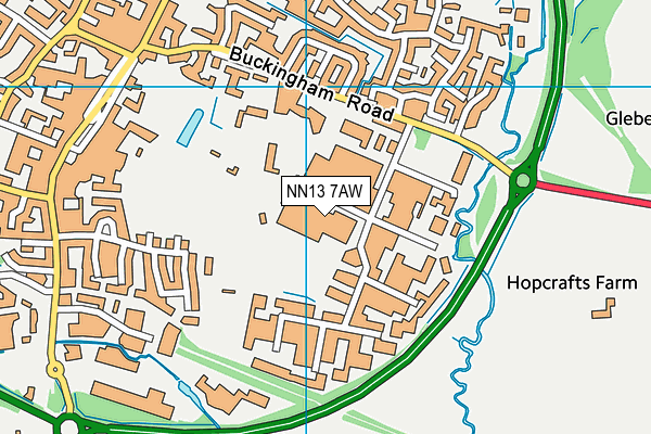 NN13 7AW map - OS VectorMap District (Ordnance Survey)