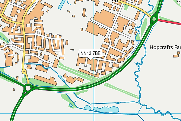 NN13 7BE map - OS VectorMap District (Ordnance Survey)