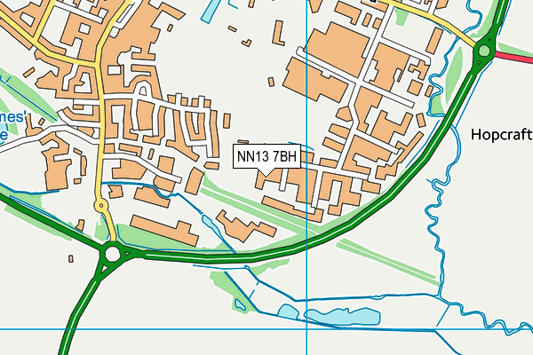 NN13 7BH map - OS VectorMap District (Ordnance Survey)