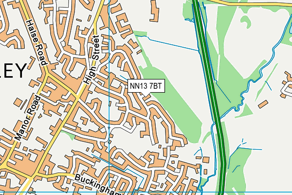 NN13 7BT map - OS VectorMap District (Ordnance Survey)