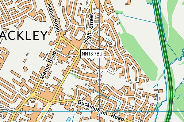 NN13 7BU map - OS VectorMap District (Ordnance Survey)