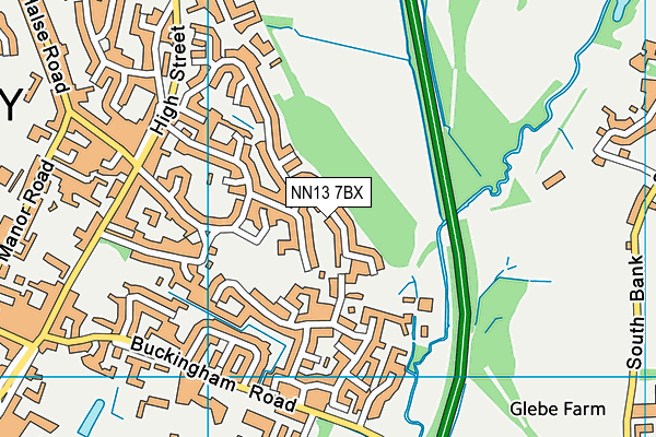 NN13 7BX map - OS VectorMap District (Ordnance Survey)