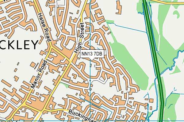 NN13 7DB map - OS VectorMap District (Ordnance Survey)