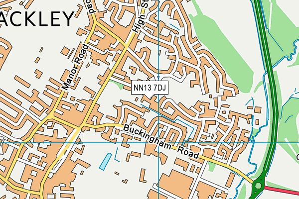 NN13 7DJ map - OS VectorMap District (Ordnance Survey)