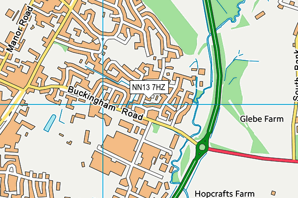 NN13 7HZ map - OS VectorMap District (Ordnance Survey)