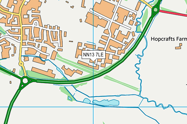 NN13 7LE map - OS VectorMap District (Ordnance Survey)