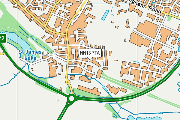 NN13 7TA map - OS VectorMap District (Ordnance Survey)