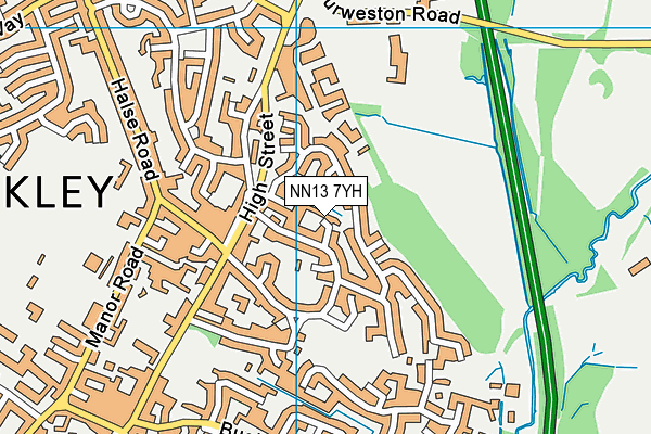 NN13 7YH map - OS VectorMap District (Ordnance Survey)