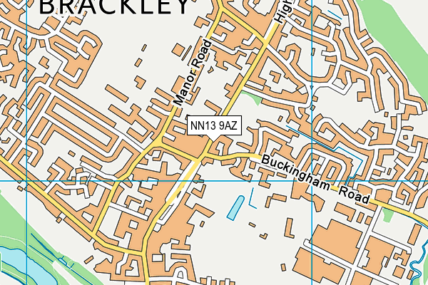 NN13 9AZ map - OS VectorMap District (Ordnance Survey)