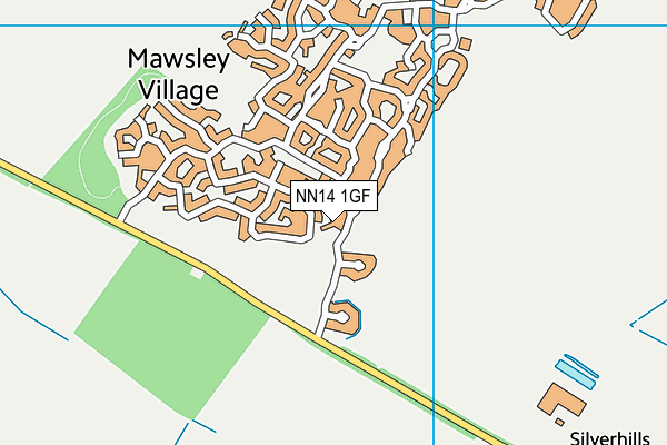 NN14 1GF map - OS VectorMap District (Ordnance Survey)