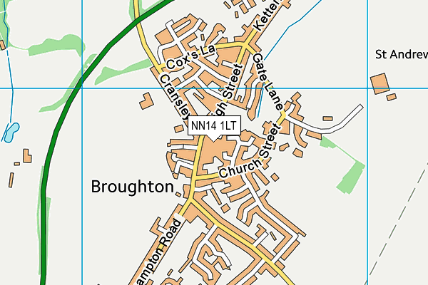 NN14 1LT map - OS VectorMap District (Ordnance Survey)