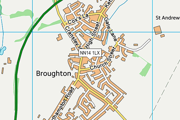 NN14 1LX map - OS VectorMap District (Ordnance Survey)